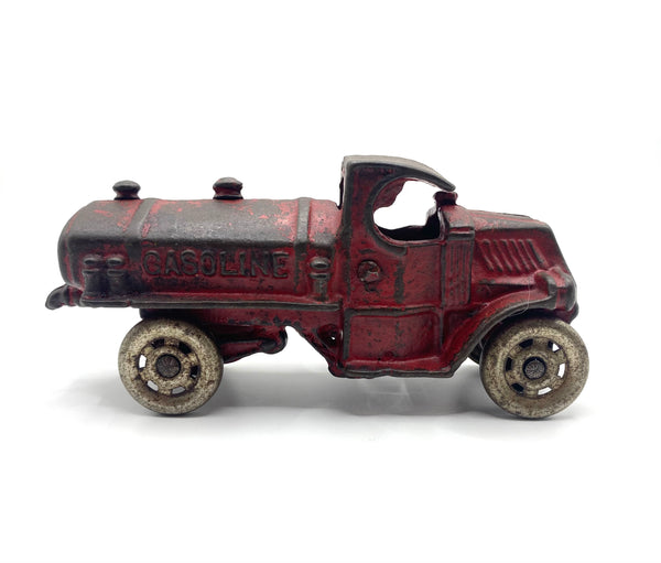 1920s 1930s Cast Iron Junk Yard Mack Gasoline Tank Tanker Truck rusty restore A C hot Williams 8152